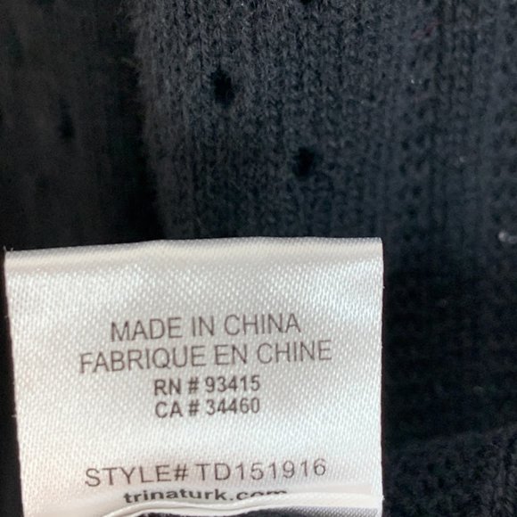 Trina Turk Marcela Pointelle Sweater Black‎ Dress - Picture 10 of 10